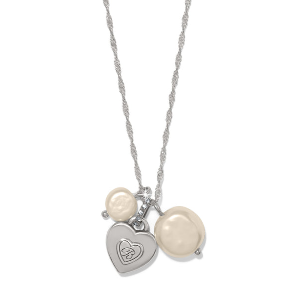 ONE HEART SHORT NECKLACE WITH PEARL - BRIGHTON