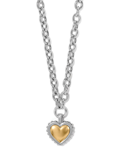 Necklace with a heart-shaped pendant on a white background