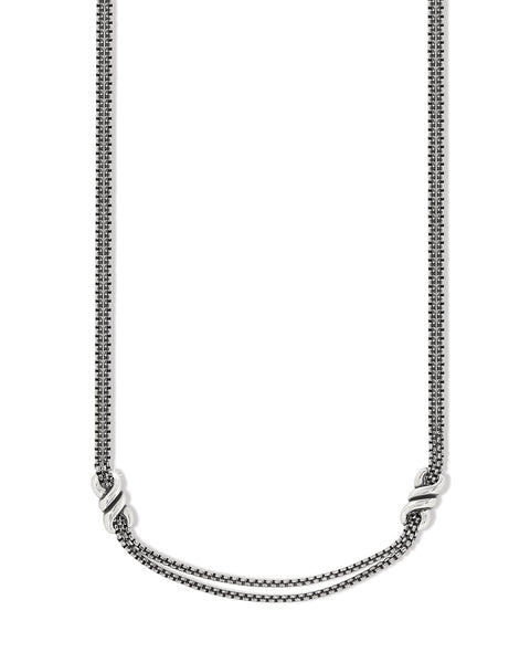 Interlok Twist Double Silver Necklace - Brighton