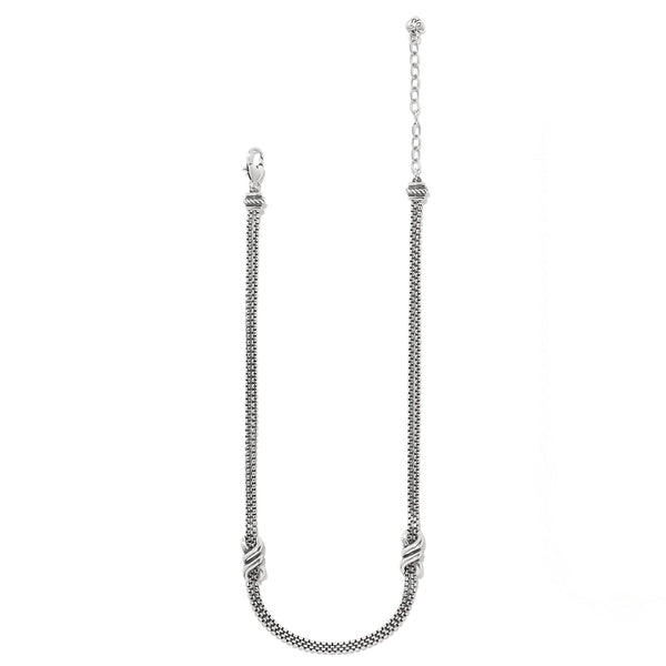 Interlok Twist Double Silver Necklace - Brighton