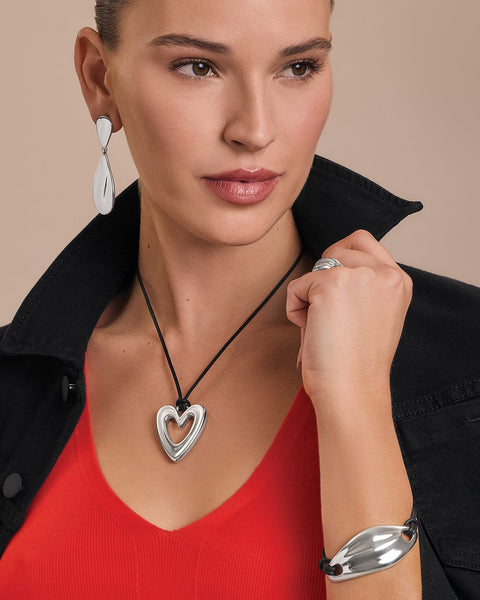 Brighton Cascade Open Heart Cord Necklace