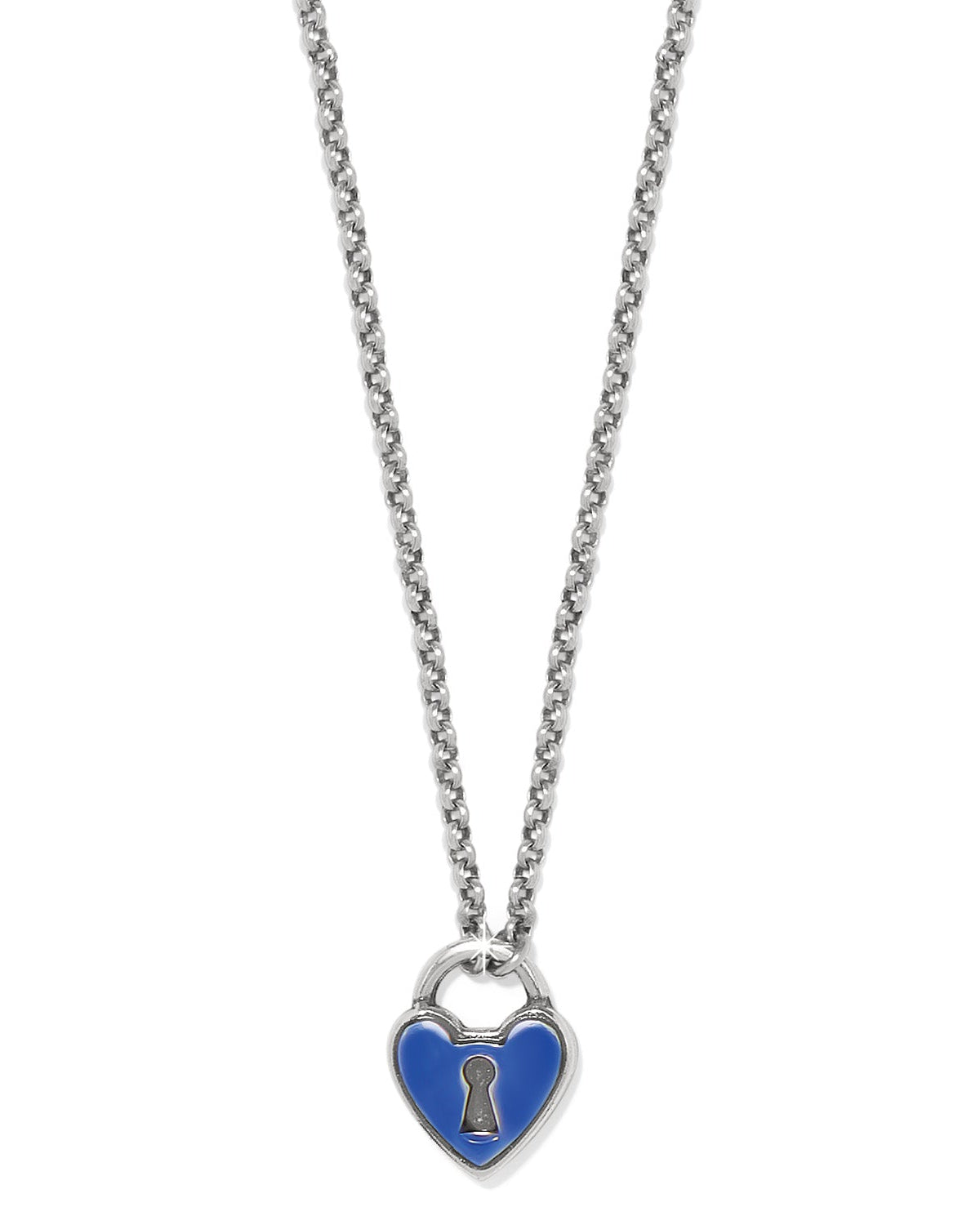 ONE HEART PADLOCK REVERSIBLE NECKLACE - BRIGHTON