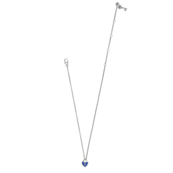 ONE HEART PADLOCK REVERSIBLE NECKLACE - BRIGHTON