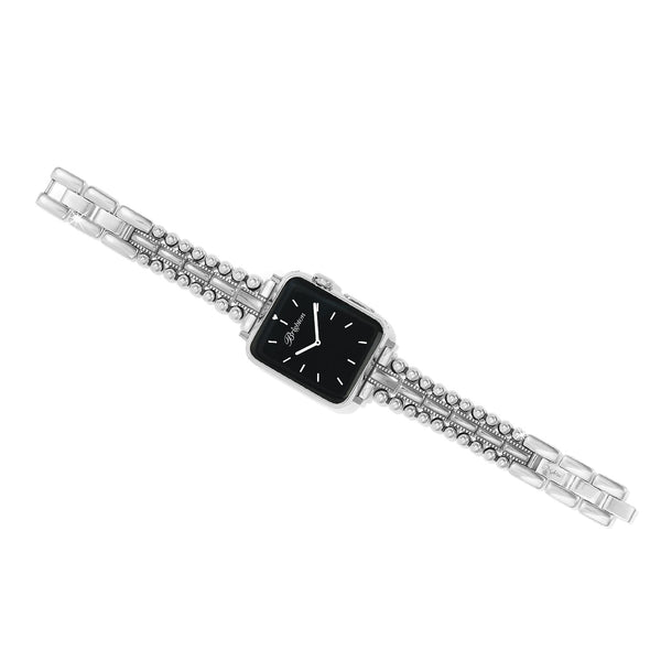 PRETTY TOUGH SILVER WATCH BAND - BLACK - BRIGHTON