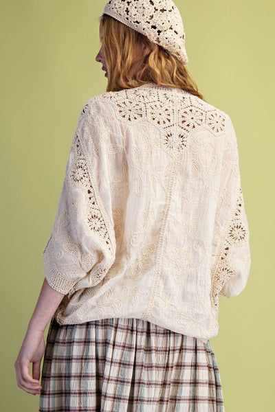 DOLMAN SLEEVE CROCHET TOP - Salty Lime Boutique