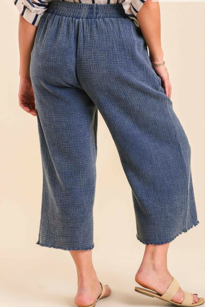 SUNSET BAY MINERAL WASH BOTTOMS BY UMGEE - DENIM