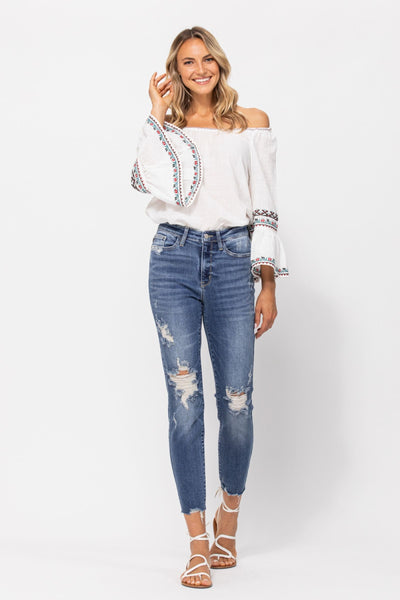 HIGHWAIST RELAXED FIT JEAN BY JUDY BLUE - Salty Lime Boutique