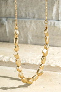 GOLD NUGGET BEADED NECKLACE - Salty Lime Boutique