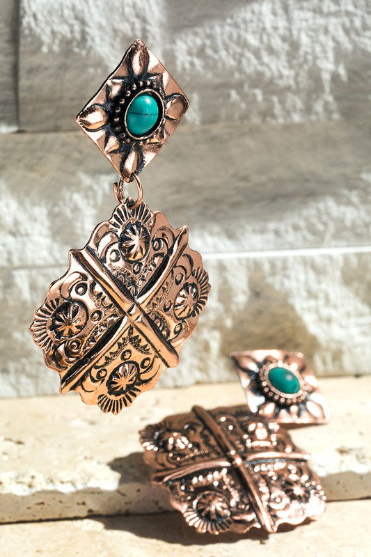 SHOW YOU OFF CONCHO EARRINGS - 2 COLORS