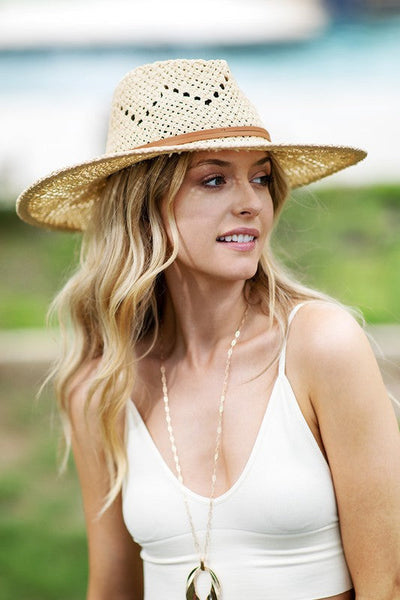 DACIE WOVEN PANAMA HAT - Salty Lime Boutique