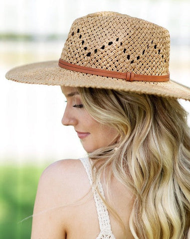 DACIE WOVEN PANAMA HAT - Salty Lime Boutique