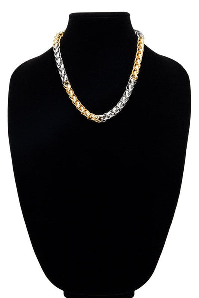 REMMY CHUNKY BRAIDED CHAIN NECKLACE