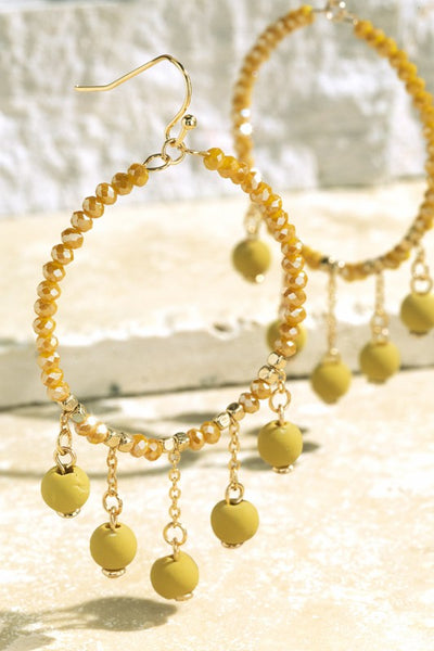 CINABAR GLASS BEAD AND CLAY DROP EARRINGS - Salty Lime Boutique