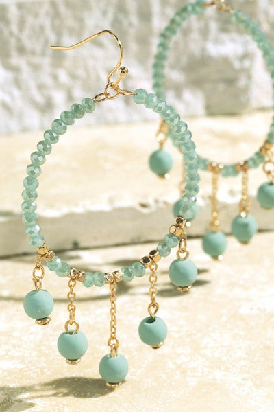 CINABAR GLASS BEAD AND CLAY DROP EARRINGS - Salty Lime Boutique