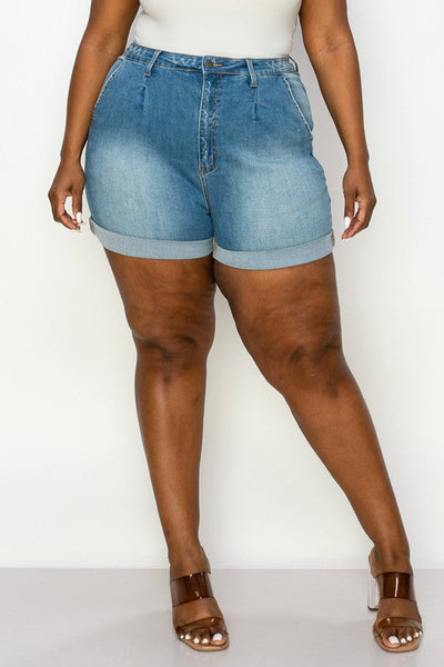 GET YOUR SHINE ON CURVY SHORTS