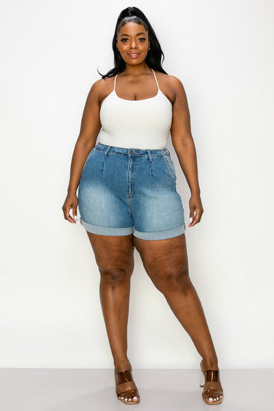 GET YOUR SHINE ON CURVY SHORTS