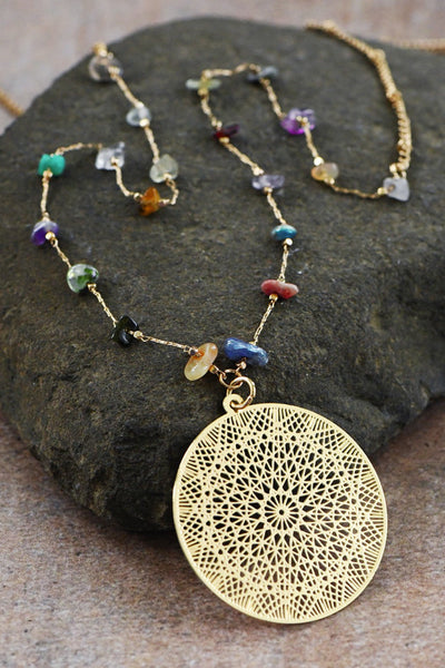 CHANNING MULTI STONE FILIGREE NECKLACE - Salty Lime Boutique