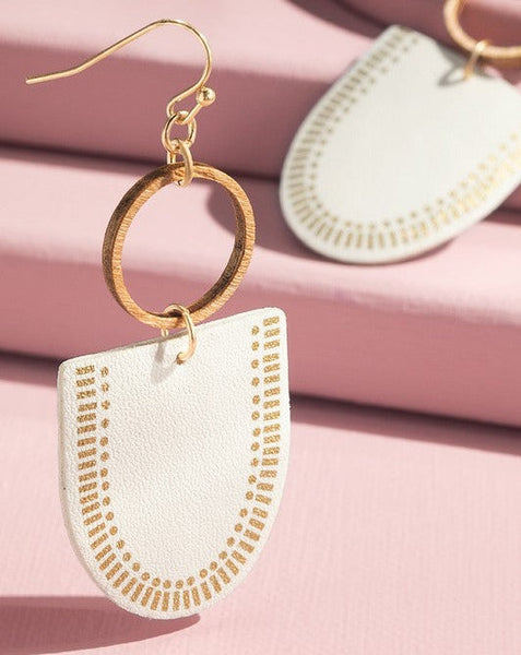 CHARLIE FAUX LEATHER DROP EARRINGS - Salty Lime Boutique
