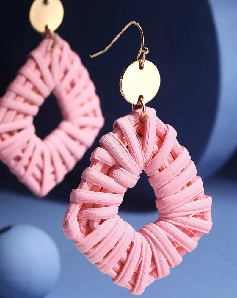 GIRLS LIKE YOU WHIMSICAL RATTAN EARRINGS - 5 COLORS