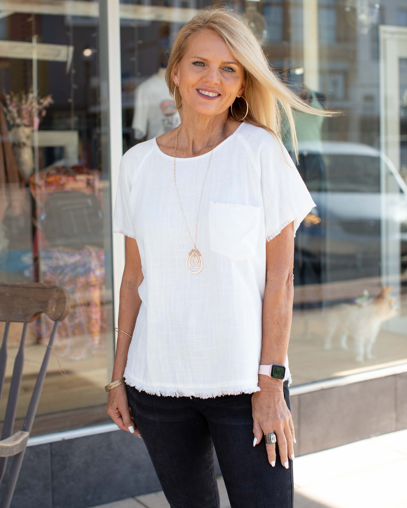 NEVER ENOUGH LINEN TOP - OFF WHITE - Salty Lime Boutique