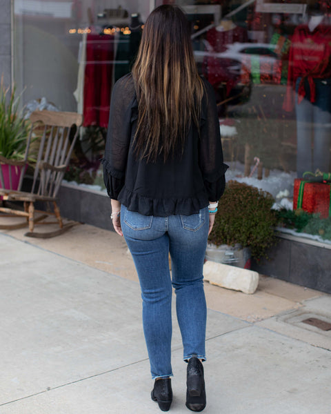 ALWAYS LOVE YOU LUNA BLOUSE TOP - BLACK