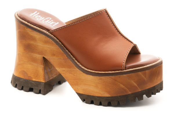 BLOCK PARTY MULE WEDGE BY CORKY'S - CAMEL