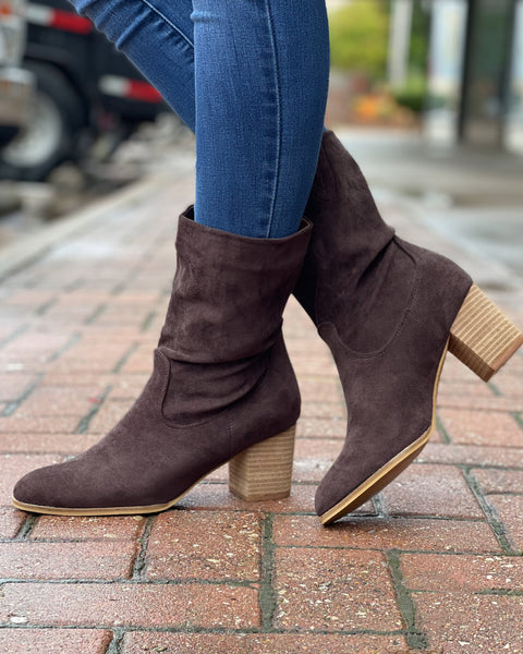 WICKED FAUX SUEDE BOOT BY CORKY'S - CHOCOLATE - Salty Lime Boutique