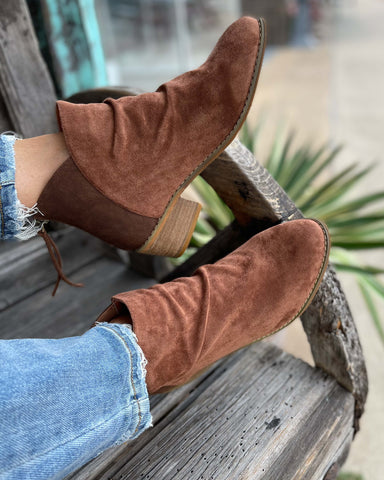 SIS SUEDE BOOTIE BY CORKY'S - BROWN - Salty Lime Boutique