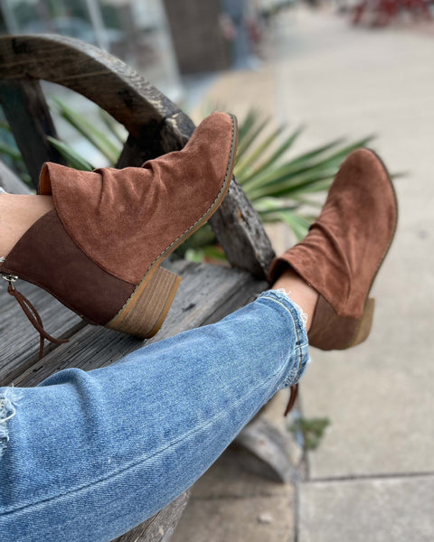 SIS SUEDE BOOTIE BY CORKY'S - BROWN - Salty Lime Boutique
