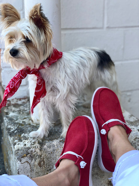 RED KAYAK SLIP ON SNEAKER BY CORKY'S - Salty Lime Boutique